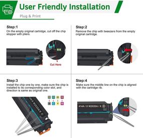 img 2 attached to 🖨️ GREENSKY Compatible Toner Cartridge Replacement for HP 414X W2020X 414A W2020A - for HP Color Pro MFP M479fdw M454dw M454dn M479fdn M479dw M479 M454 Printer - Ink Toner (1 Black, NO CHIP)