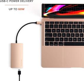 img 1 attached to 💻 Satechi USB C Aluminum Multi-Port Adapter V2 with 4K HDMI (30Hz), Gigabit Ethernet, USB-C Pass-Through, SD/Micro Card Readers, USB 3.0 - Compatible with 2020 MacBook Pro, 2020/2018 MacBook Air (Gold)