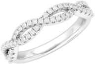 💍 sterling silver infinity twist wedding ring with half-circle simulated diamond matching band for women logo