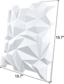 img 2 attached to 🔳 Art3d PVC 3D Diamond Wall Panel - Jagged Matching in Matte White, Ideal for Residential and Commercial Interior Decor