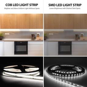 img 2 attached to 🔦 Ocona COB LED Light Strips - 16.4ft/5m Ultra Bright & Flexible LED Strip Lights with RF Remote and 12V Power Supply - CRI 90 - Perfect for Bedroom, TV Backlight, Kitchen, and Bar Lighting