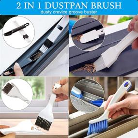 img 1 attached to 🧼 10-Piece Set of Blue Top Household Cleaning Brushes – Window Crevice Cleaning Tool for Narrow Gaps. Discover the Magic Window Sill Cleaning Tool for Sliding Doors, Tile Lines, Shutters, Air Conditioners, Keyboards, Vents, and More!