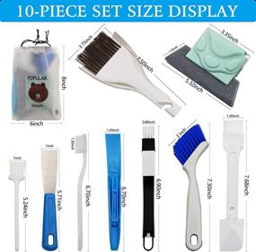 img 3 attached to 🧼 10-Piece Set of Blue Top Household Cleaning Brushes – Window Crevice Cleaning Tool for Narrow Gaps. Discover the Magic Window Sill Cleaning Tool for Sliding Doors, Tile Lines, Shutters, Air Conditioners, Keyboards, Vents, and More!