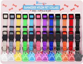 img 1 attached to BANMODER 12 Puppy Collars: Soft Nylon Whelping ID Collars with Breakaway Feature and 12 ID Tags