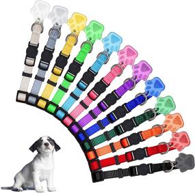 img 4 attached to BANMODER 12 Puppy Collars: Soft Nylon Whelping ID Collars with Breakaway Feature and 12 ID Tags