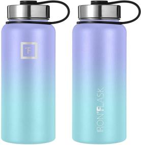 img 1 attached to 🚰 Iron Flask Sports Water Bottle - 32 Oz, 3 Lids | Vacuum Insulated Stainless Steel, Leak Proof