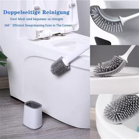 img 3 attached to 🚽 YONAKE Upgraded Double-Sided Toilet Brush Set - Deep-Cleaning, Quick-Drying Holder, White