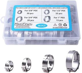 img 4 attached to 🔒 PEX Cinch Clamp Kit with 90PCS Assorted Sizes - 304 Stainless Steel Pipe Rings for PEX Pipe & Hose (3/8" - 1")