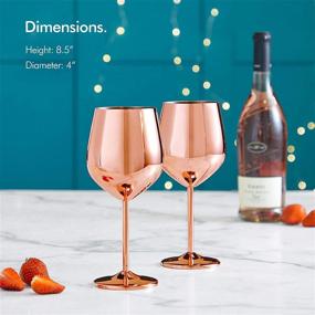 img 3 attached to VonShef 16oz Copper Stainless Steel Wine Glasses - Set of 2 Shatterproof Glasses with Gift Box