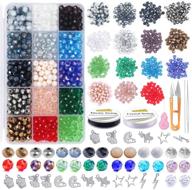 eutenghao glass crystal beads kit: 1062pcs faceted spacer beads for jewelry making with findings & string - perfect for bracelets, necklaces, earrings logo