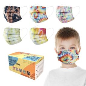 img 4 attached to 👶 Multi-Color Tie Dye Kids Face Masks - Set of 50 (KDM104)