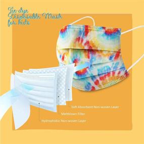 img 2 attached to 👶 Multi-Color Tie Dye Kids Face Masks - Set of 50 (KDM104)