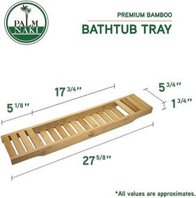 img 3 attached to Enhance Your Bathing Experience with Palm Naki Bamboo Bathtub 🛁 Tray - Premium Bath Caddy for an Eco-Friendly and Slip-Resistant Bathing Ritual!