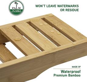 img 2 attached to Enhance Your Bathing Experience with Palm Naki Bamboo Bathtub 🛁 Tray - Premium Bath Caddy for an Eco-Friendly and Slip-Resistant Bathing Ritual!