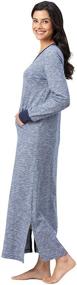 img 2 attached to Comfortable Long Nightgowns for Women - Jersey Cotton & Slub Knit Nightwear