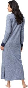 img 3 attached to Comfortable Long Nightgowns for Women - Jersey Cotton & Slub Knit Nightwear