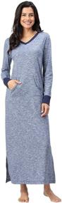 img 4 attached to Comfortable Long Nightgowns for Women - Jersey Cotton & Slub Knit Nightwear