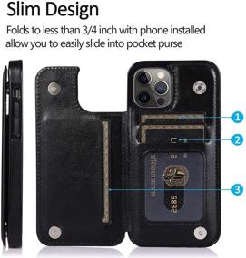 img 2 attached to Obbii Marble Leather Flip Case Wallet Compatible With IPhone 12 Pro/12 6