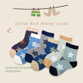 img 3 attached to 🧦 Warm up your little boy's feet with our 6 Pack Boys Winter Socks - Kids' Cozy Crew Socks with Thermal Terry for Ultimate Comfort