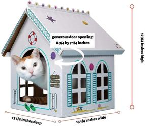 img 1 attached to 🐈 Breezy Beach Cottage: The Ultimate Playhouse for Cats, Kittens, Rabbits & Bunny – Complete with Sticker Sheet for Personalized Decor