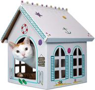 🐈 breezy beach cottage: the ultimate playhouse for cats, kittens, rabbits & bunny – complete with sticker sheet for personalized decor logo