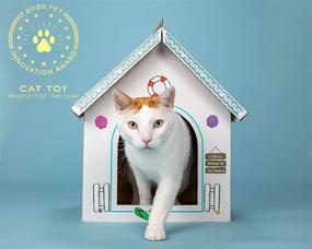 img 3 attached to 🐈 Breezy Beach Cottage: The Ultimate Playhouse for Cats, Kittens, Rabbits & Bunny – Complete with Sticker Sheet for Personalized Decor