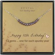 efytal sterling silver necklace - 12th birthday gifts for girls, 12 beads for 12 year old girl, bat mitzvah gift logo
