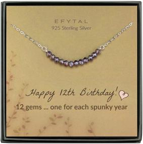img 4 attached to EFYTAL Sterling Silver Necklace - 12th Birthday Gifts for Girls, 12 Beads for 12 Year Old Girl, Bat Mitzvah Gift
