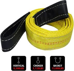 img 3 attached to 🏔️ Robbor Lift Sling Webbing Straps - Heavy Duty 2 inch 7 Foot Tree Saver Winch Straps - 13,000 Lbs Load Capacity - Reinforced Eyes - For ATV UTV Recovery & Towing - 2 Pack