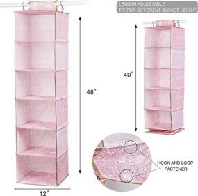 img 3 attached to 🧺 DAMAHOME 6 Shelves Hanging Closet Organizer with 4 Mesh Side Pockets for Effortless Organization and Storage