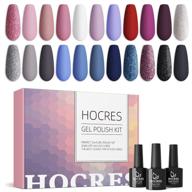 ✨ discover the alluring starry sky collection: hocres gel nail polish kit - 25 pcs winter pastel colors in pink, blue, nude & dark gray with solid, sparkle glitters - effortlessly gorgeous glossy & matte finishes for diy nail art at home! logo