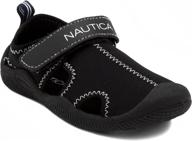 nautica boys' closed toe sandals – solid black size 11: ultimate protection for active feet логотип