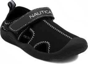 img 4 attached to Nautica Boys' Closed Toe Sandals – Solid Black Size 11: Ultimate Protection for Active Feet