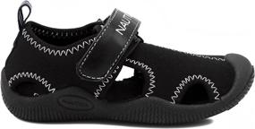 img 3 attached to Nautica Boys' Closed Toe Sandals – Solid Black Size 11: Ultimate Protection for Active Feet