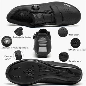 img 2 attached to High-Performance Wnogfkue Mens Womens Road Bike Cycling Shoes with Rotating 🚴 Buckle - Ideal for Peloton, SPD & Lock Arc Delta Indoor Racing Bikes!