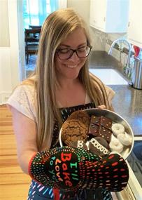 img 1 attached to 🧤 Super-Insulated Blue Q Oven Mitt: Baking Love to You with Comfy, Quilted Design - 100% Cotton, Natural-Fit Shape
