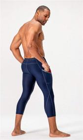 img 1 attached to DEVOPS Men's 3/4 Compression Pants Athletic Leggings with Pocket - 2 Pack