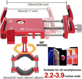 img 3 attached to 🚴 Premium Aluminum Bike Phone Holder - Motorcycle Mount, 360° Rotation, iPhone 11 Pro Max X XR Xs 7s 8 Plus Samsung S20 S7/S6/Note Compatible - Fits Phones 2.2"-3.9" Wide, Red
