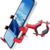 🚴 premium aluminum bike phone holder - motorcycle mount, 360° rotation, iphone 11 pro max x xr xs 7s 8 plus samsung s20 s7/s6/note compatible - fits phones 2.2"-3.9" wide, red logo