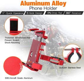 img 2 attached to 🚴 Premium Aluminum Bike Phone Holder - Motorcycle Mount, 360° Rotation, iPhone 11 Pro Max X XR Xs 7s 8 Plus Samsung S20 S7/S6/Note Compatible - Fits Phones 2.2"-3.9" Wide, Red