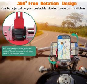 img 1 attached to 🚴 Premium Aluminum Bike Phone Holder - Motorcycle Mount, 360° Rotation, iPhone 11 Pro Max X XR Xs 7s 8 Plus Samsung S20 S7/S6/Note Compatible - Fits Phones 2.2"-3.9" Wide, Red