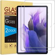 2-pack sparin tempered glass screen protector for samsung galaxy tab s7 fe 2021 / tab s7 plus - s pen compatible, anti-scratch, bubble-free design logo