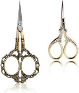 🌸 bihrtc 2 pairs 4.5 inch vintage european style plum blossom scissors and 3.6 inch embroidery scissors - stainless steel tip dressmaker shears for needlework, sewing crafts, artwork, and everyday use logo