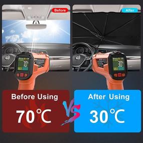 img 2 attached to 🌞 Foldable Umbrella Car Sunshade for Windshields - TATUFY Windshield Sun Shade: Easy Storage, UV & Heat Protection for Your Vehicle