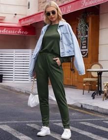 img 3 attached to 💃 Comfortable and Stylish Ekouaer Women's Tracksuit: 2-Piece Long Sleeve Pullover Tops and Pants Sweatsuit Set