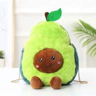 🥑 adorable avocado stuffed plush toy, versatile avocado purse bag for girls, perfect avocado fruit shape pillow: ideal birthday gift! logo