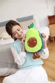 img 2 attached to 🥑 Adorable Avocado Stuffed Plush Toy, Versatile Avocado Purse Bag for Girls, Perfect Avocado Fruit Shape Pillow: Ideal Birthday Gift!