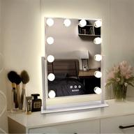 💄 weily hollywood makeup mirror with lights | large lighted vanity mirror with 3 color light & 12 dimmable led bulbs | smart touch control screen & 360° rotation | white logo