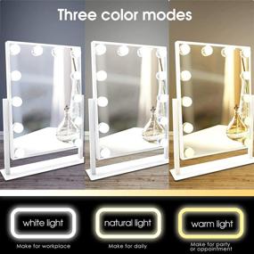 img 2 attached to 💄 WEILY Hollywood Makeup Mirror with Lights | Large Lighted Vanity Mirror with 3 Color Light & 12 Dimmable LED Bulbs | Smart Touch Control Screen & 360° Rotation | White