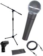 🎤 shure sm58-lc cardioid dynamic vocal microphone: complete bundle with stand adapter and zippered pouch logo